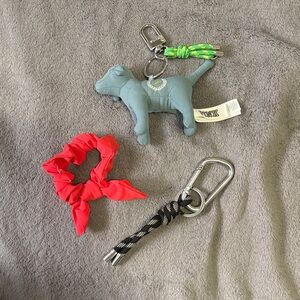 Lululemon and PINK Keychain bundle with New Red Lululemon Scrunchie